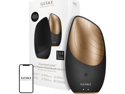 Sonická termo kefka na tvár a čistenie pleti 6v1 Geske s aplikáciou (sivá)