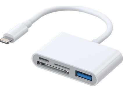Adaptér Lightning na USB OTG Čtečka karet SD Joyroom S-H142, microSD (bílá)