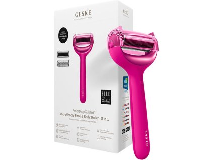 Mikroihličkový valček / derma roller na tvár a telo 8v1 Geske s aplikáciou (starlight)