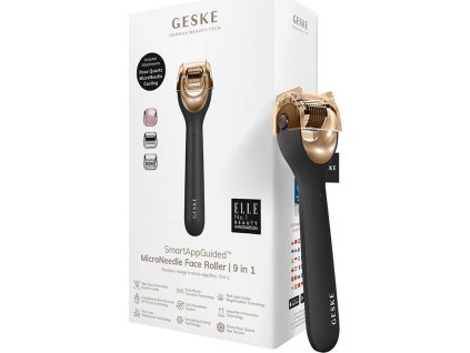 Mikrojehličkový váleček / derma roller na obličej 9v1 Geske s aplikací (šedý)