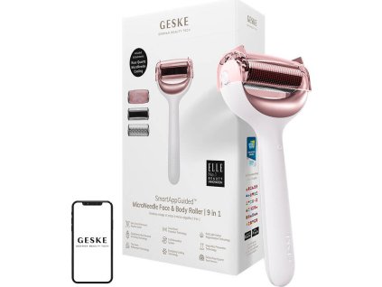 Mikrojehličkový váleček / derma roller na obličej a tělo 9v1 Geske s aplikací (starlight)