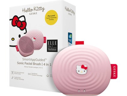 Sonická kefka na čistenie pleti na tvár 4v1 Geske s aplikáciou (ružová Hello Kitty)