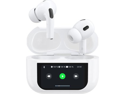 Bezdrôtové slúchadlá Dudao U19 do uší TWS s Bluetooth 5.3 a LED displejom - biela