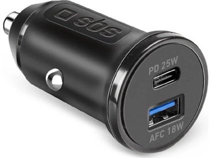 Autonabíječka SBS TECRPD25W 25W USB-A USB-C s funkcí Power Delivery - černá