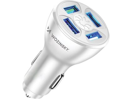 Wozinsky WCCAW 50W 4x USB-A QC autonabíjačka - biela