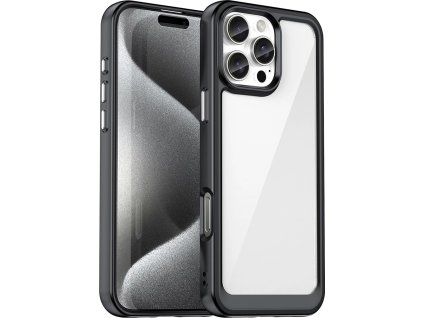 Kryt Outer Space s gelovým rámečkem pro iPhone 16 Pro - černý