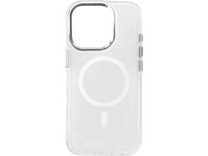 Třpytivý kryt MagSafe pro iPhone 16 Pro - bílý s třpytkami