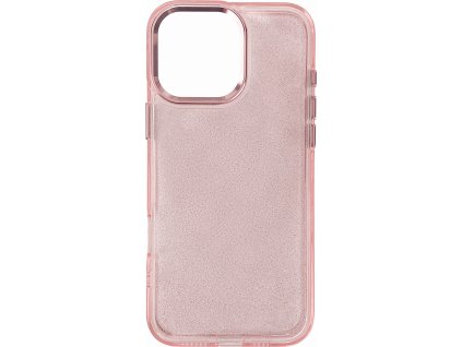 Třpytivý kryt pro iPhone 16 Pro - růžový s třpytkami