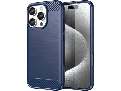 Karbónový kryt pre iPhone 16 Pro – modrý
