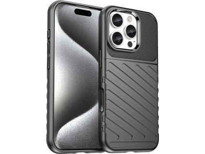Silikónové puzdro Thunder pre iPhone 16 Pro – čierne