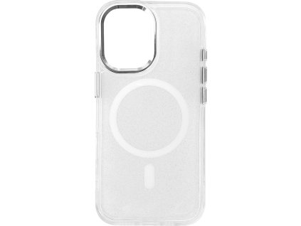 Třpytivý kryt MagSafe pro iPhone 16 - bílý s třpytkami
