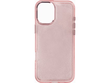 Třpytivý kryt pro iPhone 16 - růžový s třpytkami