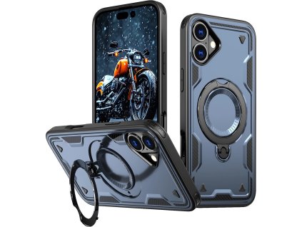 Hybrid Armor Trendy kryt s MagSafe pre iPhone 16 Plus – modrý