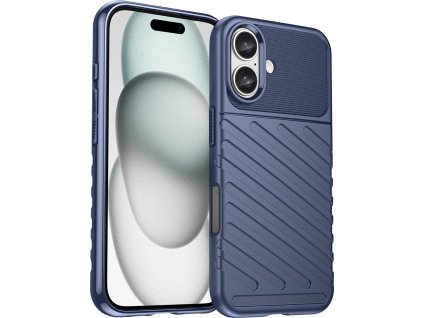 Silikonový kryt Thunder pro iPhone 16 Plus - modrý