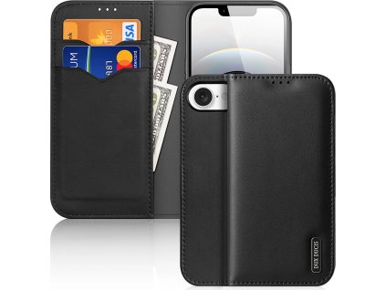 Puzdro Dux Ducis Hivo pre iPhone 16e s výklopným krytom a RFID ochranou – čierne