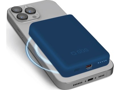 Powerbanka SBS TEBB5000MAG1CB 5000 mAh kompatibilná s MagSafe - modrá