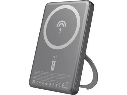 Powerbanka Dudao K28S 20W PD 5000mAh s MagSafe a stojánkem - šedá