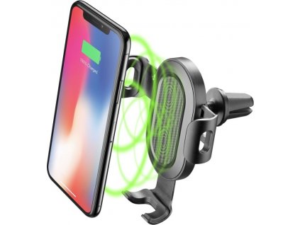 Univerzální držák do ventilace s funkcí bezdrátového nabíjení Cellularline Handy Wing, černý