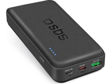 Powerbanka SBS TTBB20000PD20K 20000 mAh 20W PD USB-C, USB-A, Micro-USB - černá
