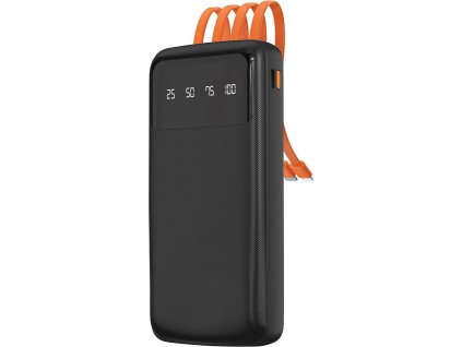Univerzálna powerbanka Dudao K6Pro s kapacitou 10 000 mAh a USB káblom, USB typu C, Lightning čierna (K6Pro-black)