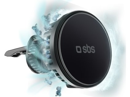 Držák smartphonu s indukční nabíječkou SBS TESUPFANWIR15W 15W do větrací clony, s chlazením - černý