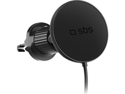 Magnetický držák na smartphone do větrání do auta s bezdrátovou nabíječkou SBS TESUPPMAG15WVENT kompatibilní s MagSafe - černý