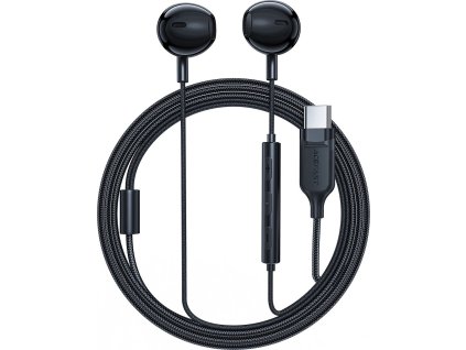 Sluchátka do uší Acefast L2 s USB-C konektorem, mikrofonem a dálkovým ovládáním 1,2 m - černá