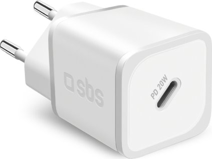 SBS TETRGAN1C20W 20W GaN nástenná nabíjačka s napájaním Power Delivery - biela