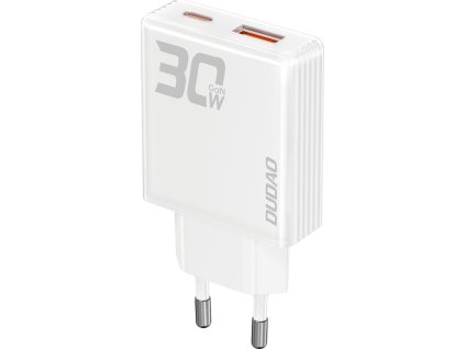 Nabíjačka do steny GaN Dudao A30EU 30W USB-A / USB-C - biela