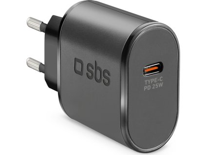 SBS TETR1CPD25 25W USB-C nabíječka do zásuvky s funkcí Power Delivery - černá