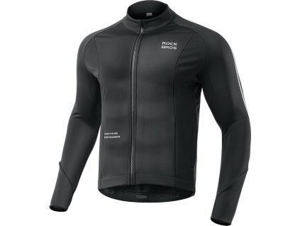Cyklistický dres Rockbros 15400002005 s dlhým rukávom jeseň/zima XXL - čierny