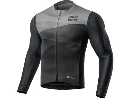 Cyklistický dres Rockbros 15120009005 s dlouhým rukávem jaro/léto XXL - černý