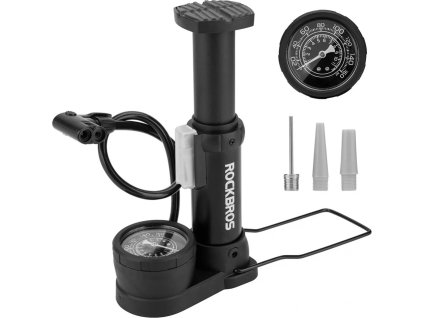 Rockbros 42610002001 podlahová pumpa na bicykel s manometrom - čierna