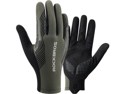 Cyklistické rukavice Rockbros jaro/léto/podzim, plné, velikost: S - zelené