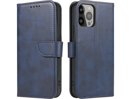 Puzdro s výklopným stojanom a magnetickým krytom pre iPhone 15 Pro Max – modré