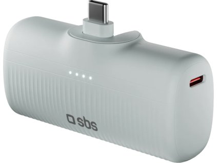 Powerbanka SBS EcoPower 5000 mAh 10W s vestavěným portem USB-C - šedá