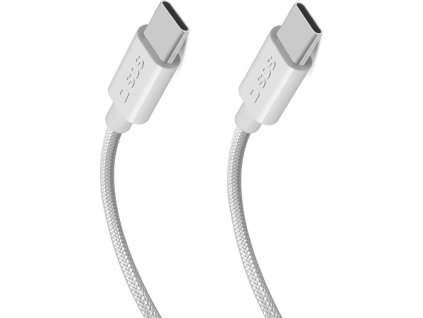 SBS TECABLETISSUETCC2G kábel 2 x USB-C 2m 60W s napájaním - sivý