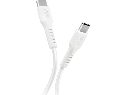 SBS TECABLETCC10W USB-C kábel - USB-C napájanie 25W 1 m - biely