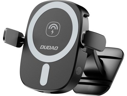 Držák telefonu do auta Dudao FW11 s indukční nabíječkou 15W do větrací clony/kokpitu - černý