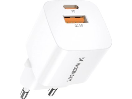 Wozinsky CMWCW 20W USB-C / USB-A nabíjačka do siete - biela