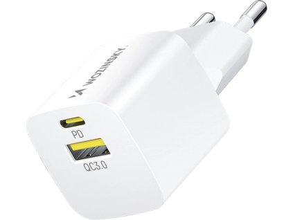 Wozinsky WWCEAC GaN USB-A USB-C 33W nabíjačka do steny - biela