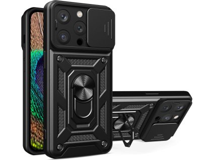 Hybrid Armor Camshield kryt pro iPhone 14 Pro Max s krytem kamery, černý