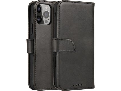 Elegantní pouzdro Magnet Case s funkcí flip a stojánku pro iPhone 14 Pro Max, černé