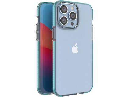 Silikonový Spring kryt pro iPhone 14 Pro Max s rámečkem světle modrý