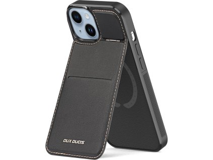 Peněženka 3v1 se stojánkem pro iPhone 15 Plus MagSafe RFID blokátor Dux Ducis Rafi Mag - černá