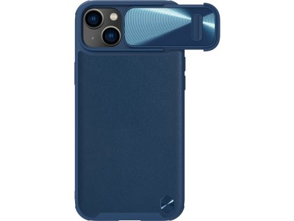 Kožené puzdro Nillkin CamShield S Case pre iPhone 14 Plus s krytom fotoaparátu, modré