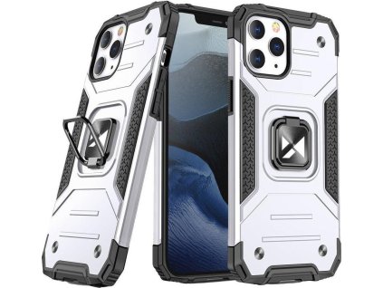 Pouzdro Wozinsky Ring Armor pro iPhone 14 Pro, magnetický držák, stříbrný