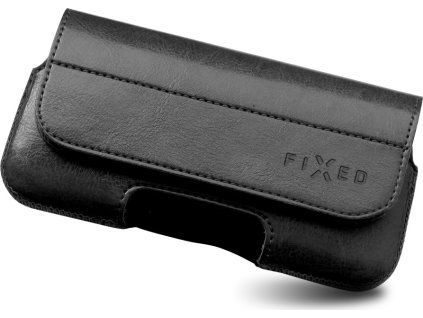 Horizontální pouzdro FIXED Sarif se zavíráním, PU kůže, velikost XL, černé