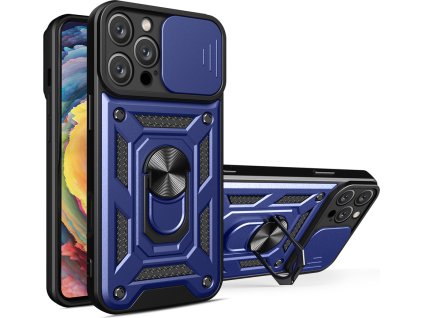 Hybrid Armor Camshield obrněný kryt pro iPhone 16 Pro Max s krytem kamery a stojánkem - modrý