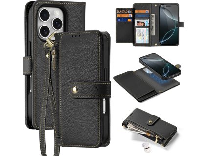 Kožený kryt Dux Ducis Lawa pro iPhone 16 Pro Max - černý